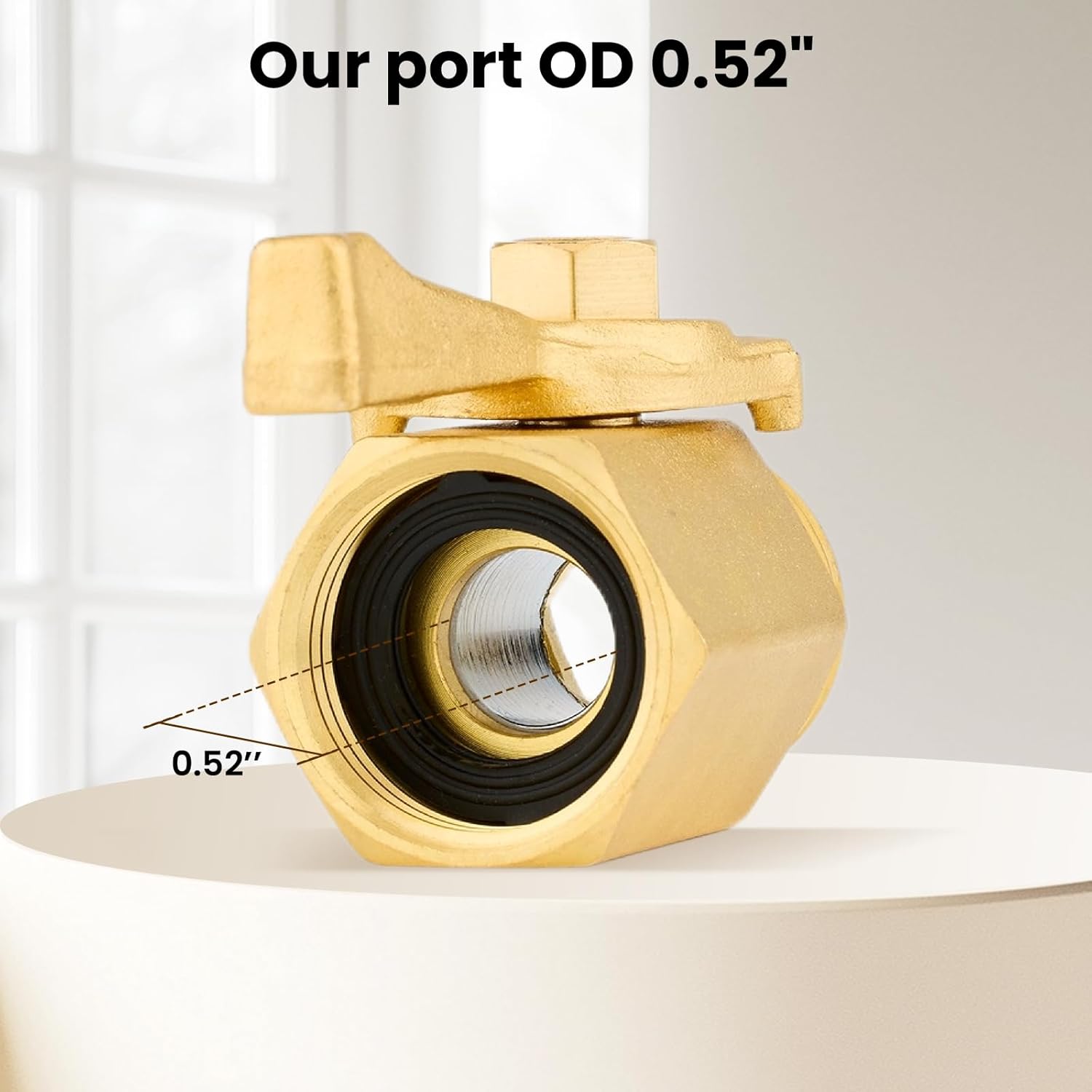 Twinkle Star 3/4 Brass Shut Off Valve Garden Hose,Heavy-Duty Brass Garden Hose Connector Shut Off Valve with bigger flow, Type A